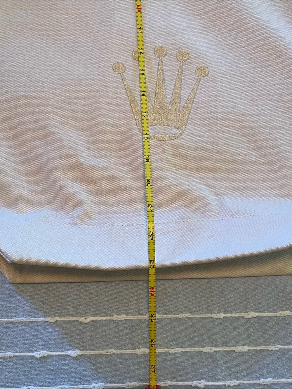 Rolex Cream Canvas Tote with Embroidered Crown Emblem - Picture 9 of 9